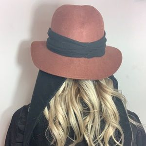 Vintage Arlin Brimmed Hat with ribbon detail and chin tie